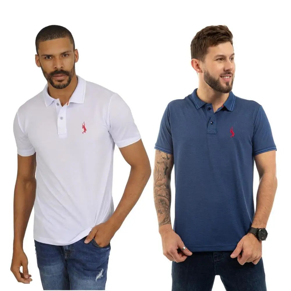 Kit 2 Shirt Men's Polo Shirt Casual Modern straight Style