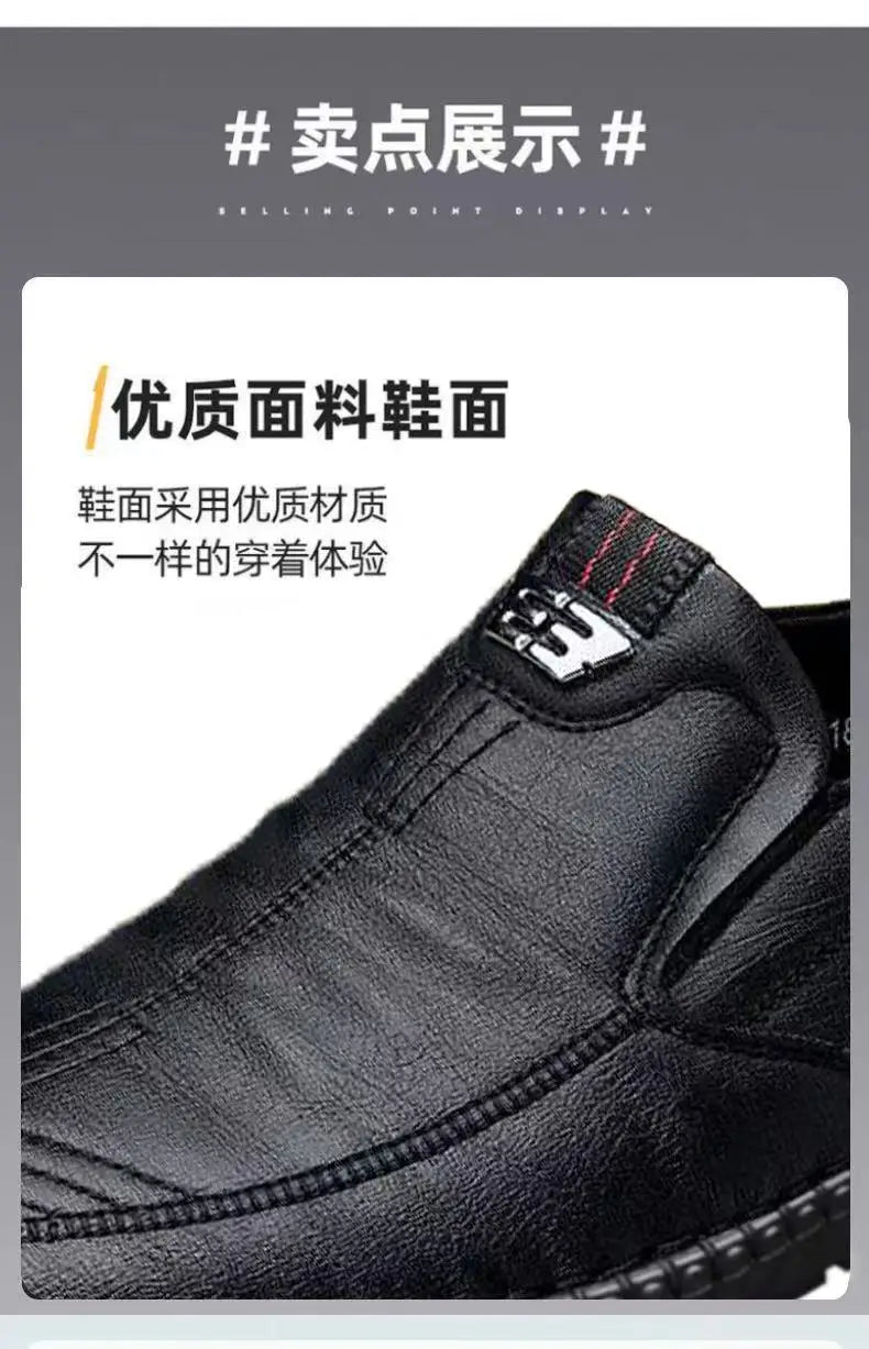 Mocassins de couro masculinos antiderrapantes para caminhada, respiráveis, calçados casuais para áreas externas, para trabalho, escritório, direção, tênis 2
