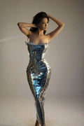 Evening Prom Gowns Birthday Celebrate Dresses Women Photo Shoot Wear Nightclub Stage Costume Sexy Sparkly Sequin Long Dress