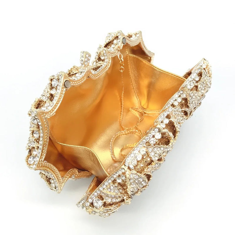 Crystal Wedding Bridal Evening Clutch Purse silvery/Gold Rhinestone Women's Dinner Party Purse Diamond Cocktail Handbags 2025