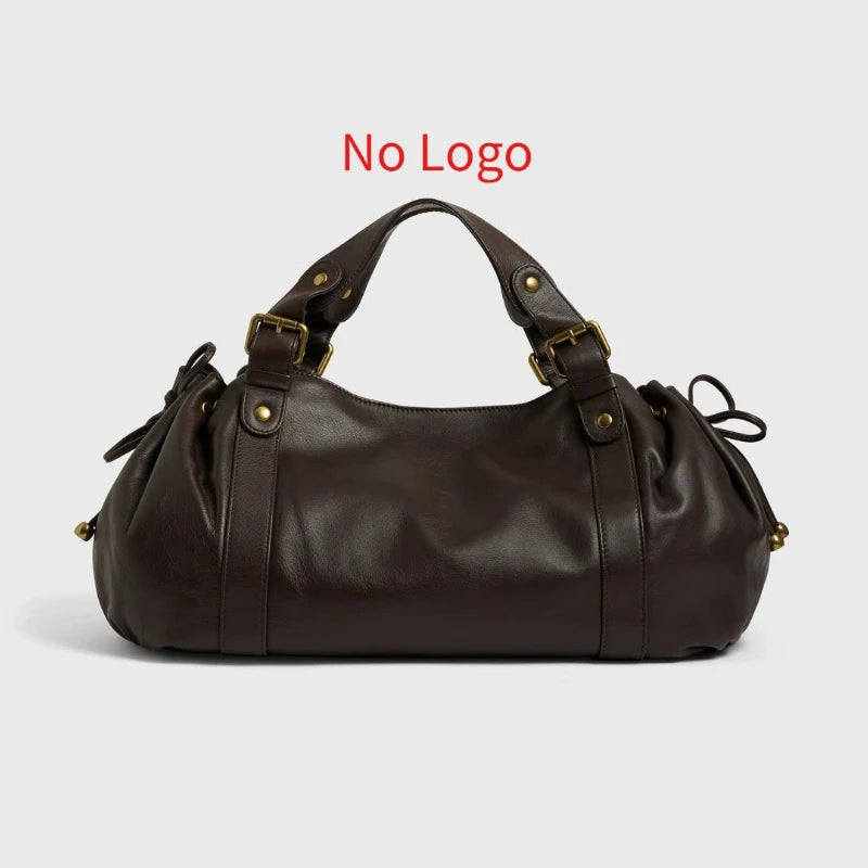 Women's Crossbody Simple Handbag Commuter Shoulder Boston Bag Stylish Versatile Work Bag Soft Polyester Interior