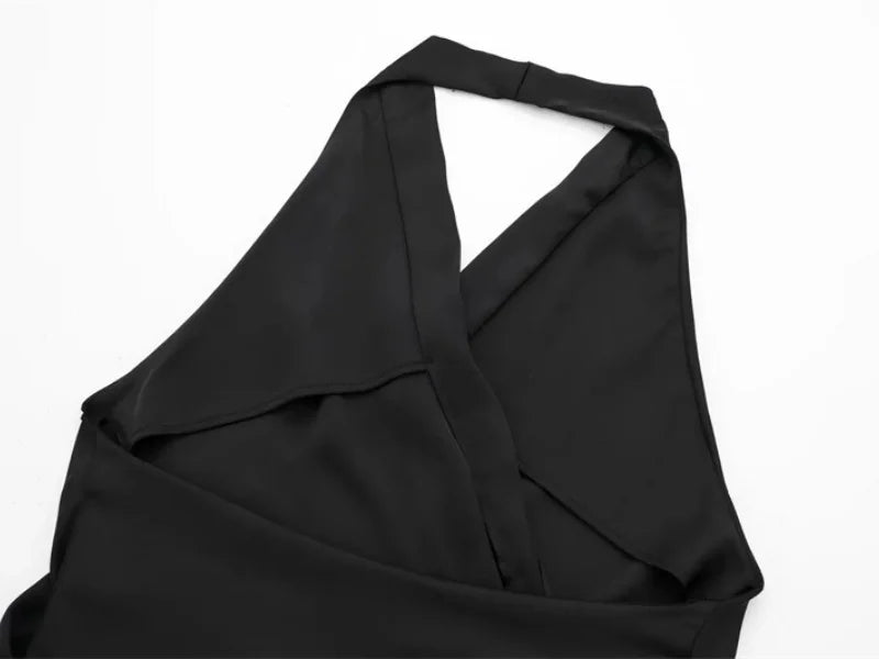 Women's Sexy Two Tone Halter Top for Summer Beachwear Y2K Style Deep V Neck Lightweight Sleeveless Backless for Vacation Party