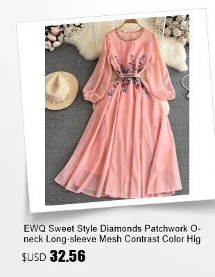 EWQ Elegant Style Chic Jumpsuit Women Solid Color Sleeveless Notched Irregular Patchwork Jumpsuits Winter Spring 2024 New SN5373
