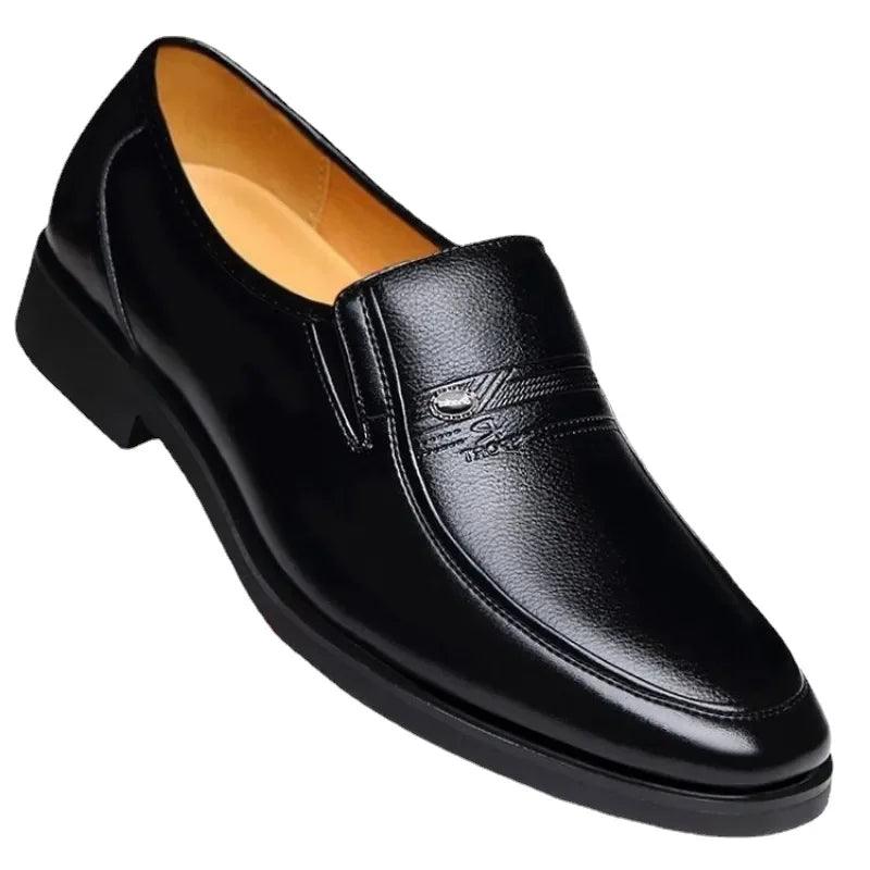 Leather Men Formal Shoes Luxury Brand 2023 Men's Loafers Dress Moccasins Breathable Slip on Black Driving Shoes Plus Size 38-44 - CRAVO ROSE