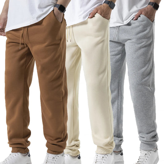 Mens Casual Pants Autumn Winter Fleece Sweatpants Men Joggers Elastic Waist Sport Casual Trousers Baggy Fitness Gym Clothing
