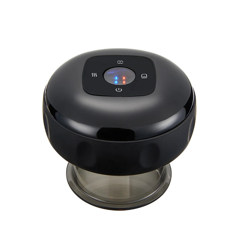 Massageador elétrico de terapia com ventosas para o corpo, anticelulite, aquecimento com luz vermelha, vibração, guasha, raspagem de gordura, queima de gordura e emagrecimento