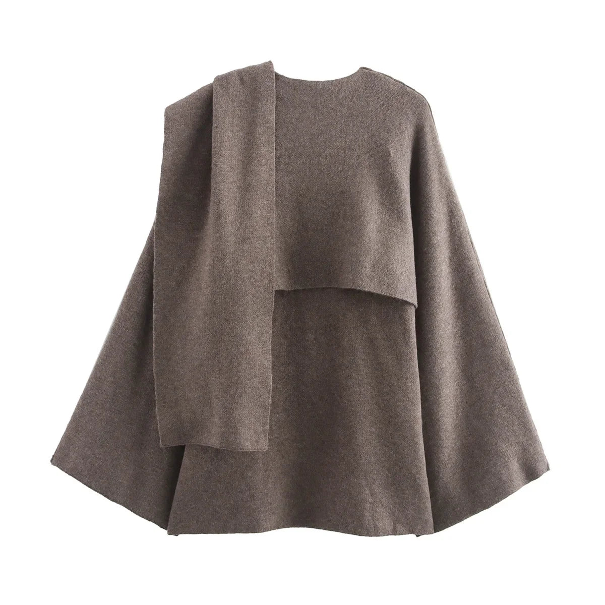 Ladies Autumn Winter Jacket Women Casual Commuter Coat Knitted Loose Oversize Coat Asymmetric Elegant Split Chic Scarf Jacket