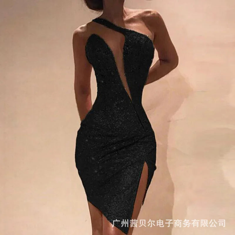 Woemn Spring Summer Dress Sleeveless V Neck Solid Color Sheath Casual Fashion Sexy Comfortable Regular Standard Asymmetry Fit