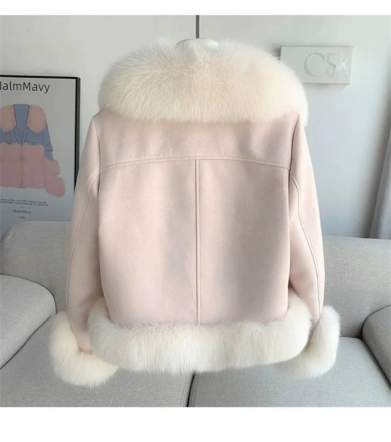 High End Fashion Faux Mink Fur Jacket 2025 New Winter Thicken Warm Elegant Fluffy Short Fur Coats High Quality Fox Fur Outwear