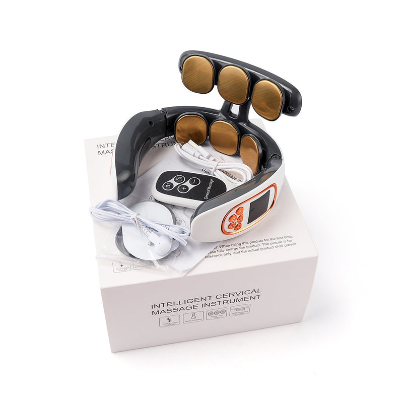 Massageador inteligente de pescoço e costas com 6 cabeças, massagem para ombros e pescoço, massageador cervical