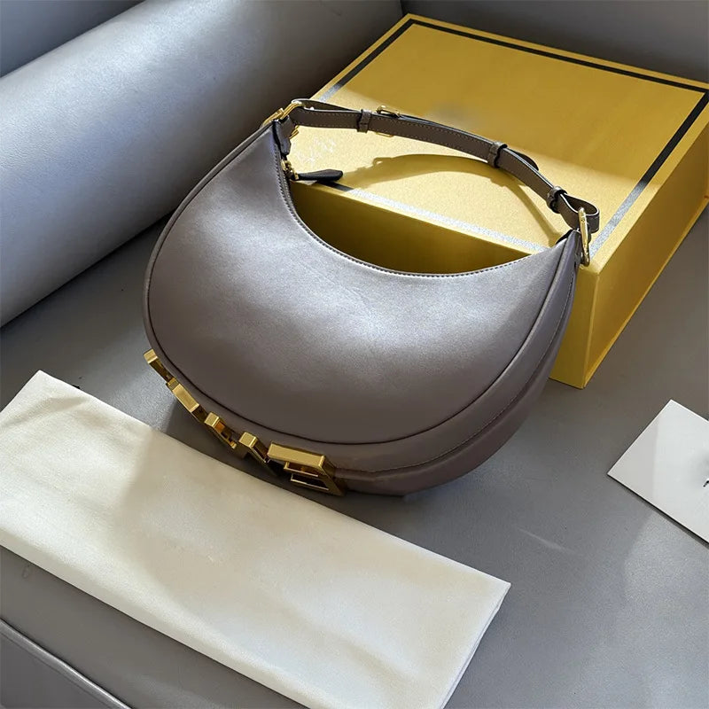 Novo 2025 graphy crescente saco de algodão linho lona revestido axilas ombro único bolsa feminina crossbody saco rua tendência - CRAVO ROSE