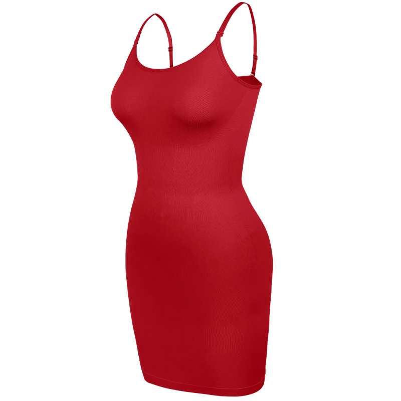 Women Shapewear Full Slip Tummy Control Scoop Neck Cami Mini Under Dress Smooth Body Shaper Seamless Spaghetti Straps Lingerie