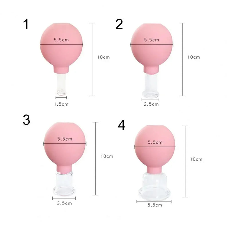 Ventosa de vidro com ventosa para massagem facial, ventosa para acupuntura facial, ventosa para emagrecimento, queima de gordura, cuidados com a saúde, ventosa facial