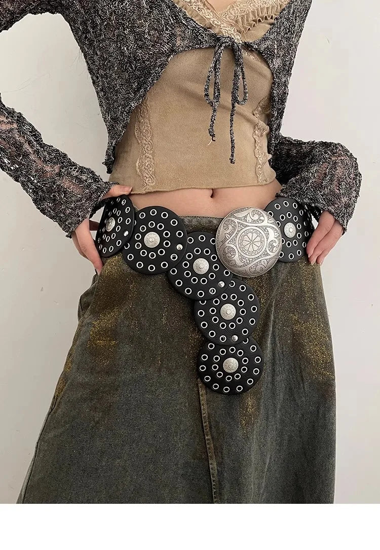 Adorno de cinto de vento com saias com acessórios exagerados  cinto largo feminino e moda retrô