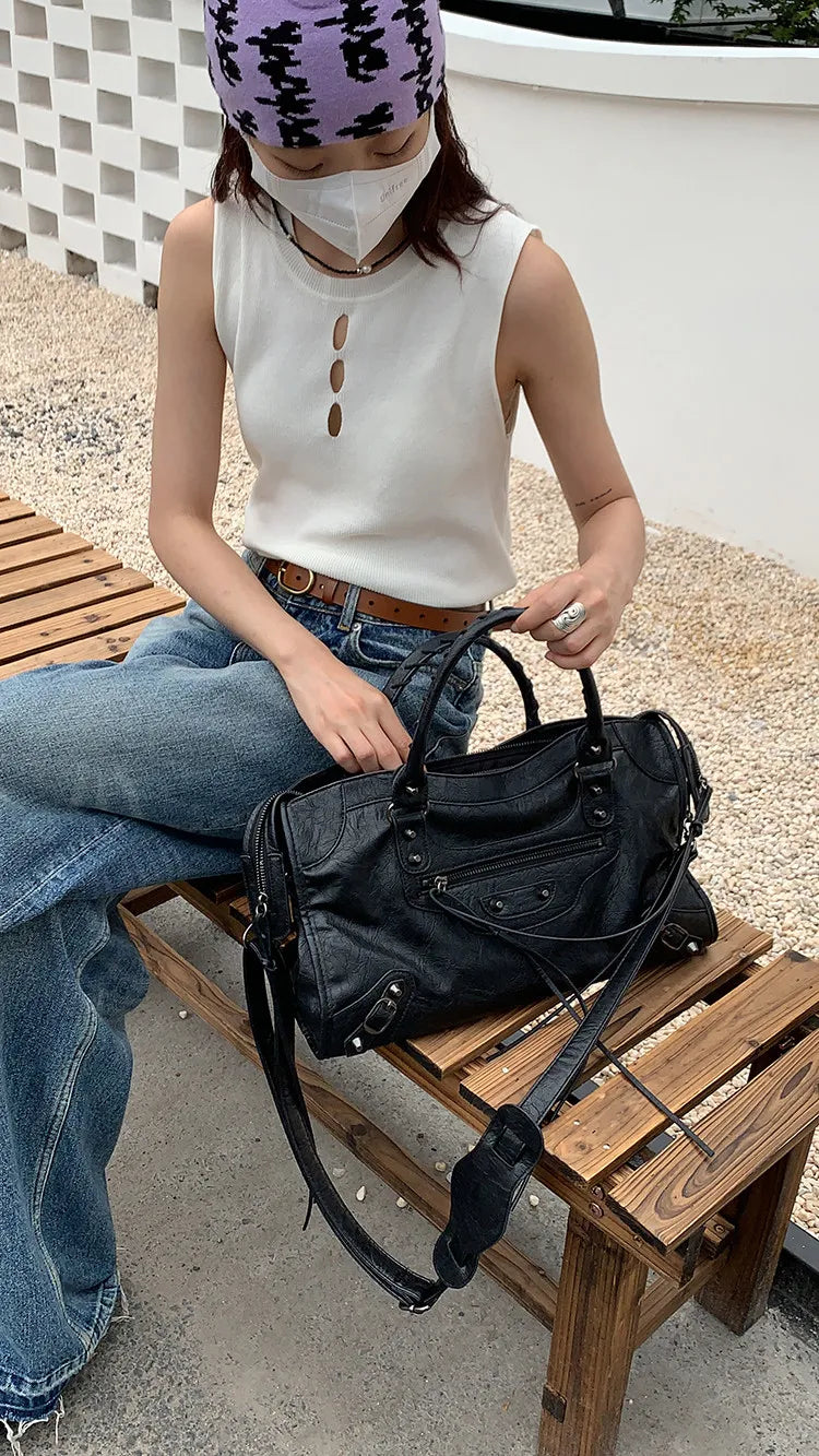 City Motorcycle Shoulder Bag Tote Bag for Women Luxury Designer 2026 Autumn and Winter handbag crossbody Large Capacity