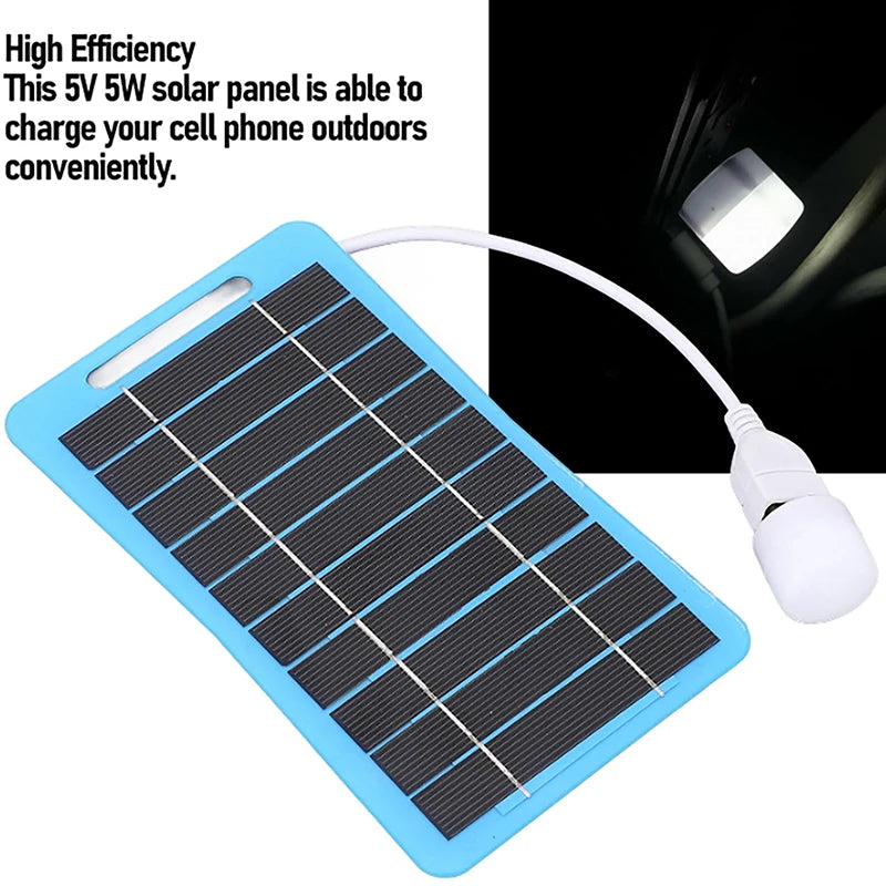 Painel solar de 2 W e 5 W com USB à prova d'água para caminhadas ao ar livre e acampamento, bateria portátil, carregador de celular, painel de carregamento de 5 V