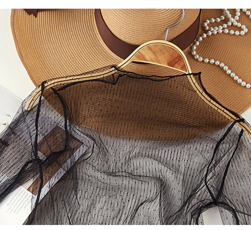 Sexy Mesh Perspective Top Ladies Sheer Blouses Women Lace Floral T Shirt See Through Long Sleeve Tee Shirts Sunscreen Tops