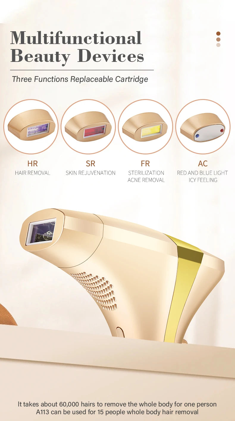 KODO 2025 Depilação a laser de gelo de alta personalização de ponta Depilador a laser IPL permanente Fotoepilador indolor 4 em 1 rosto e corpo