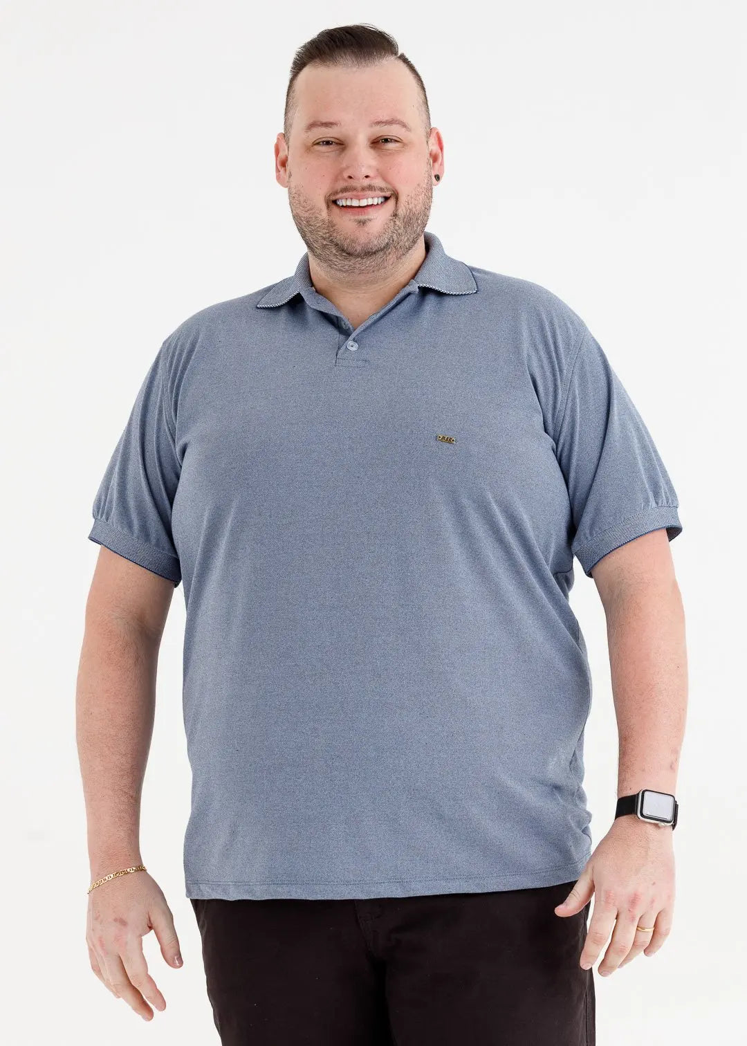Plus Size Mixed Polo Shirt