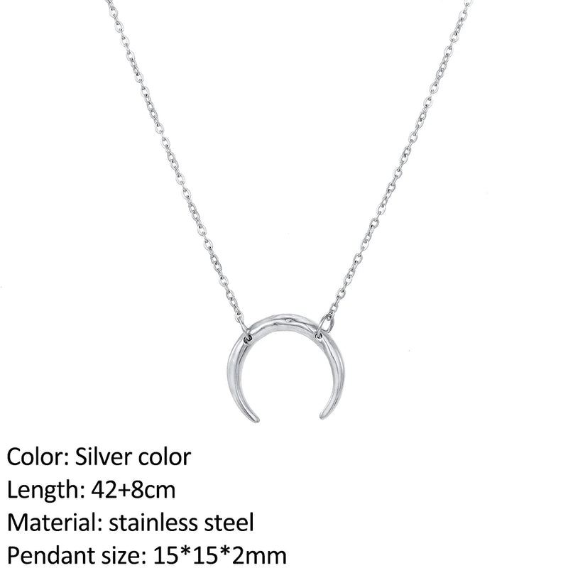 SUNIBI Fashion Stainless Steel Necklace for Woman Personality Infinity Cross Pendant Gold Color Necklaces on Neck Women Jewelry