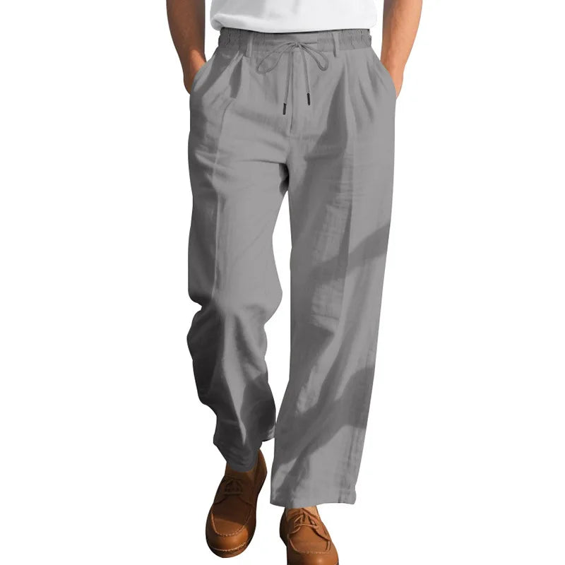 Men's Loose Casual Loose Straight Linen Naples Gurg Breathable Pants Men Clothing Trousers Traf Homme Pantalones Sweatpants