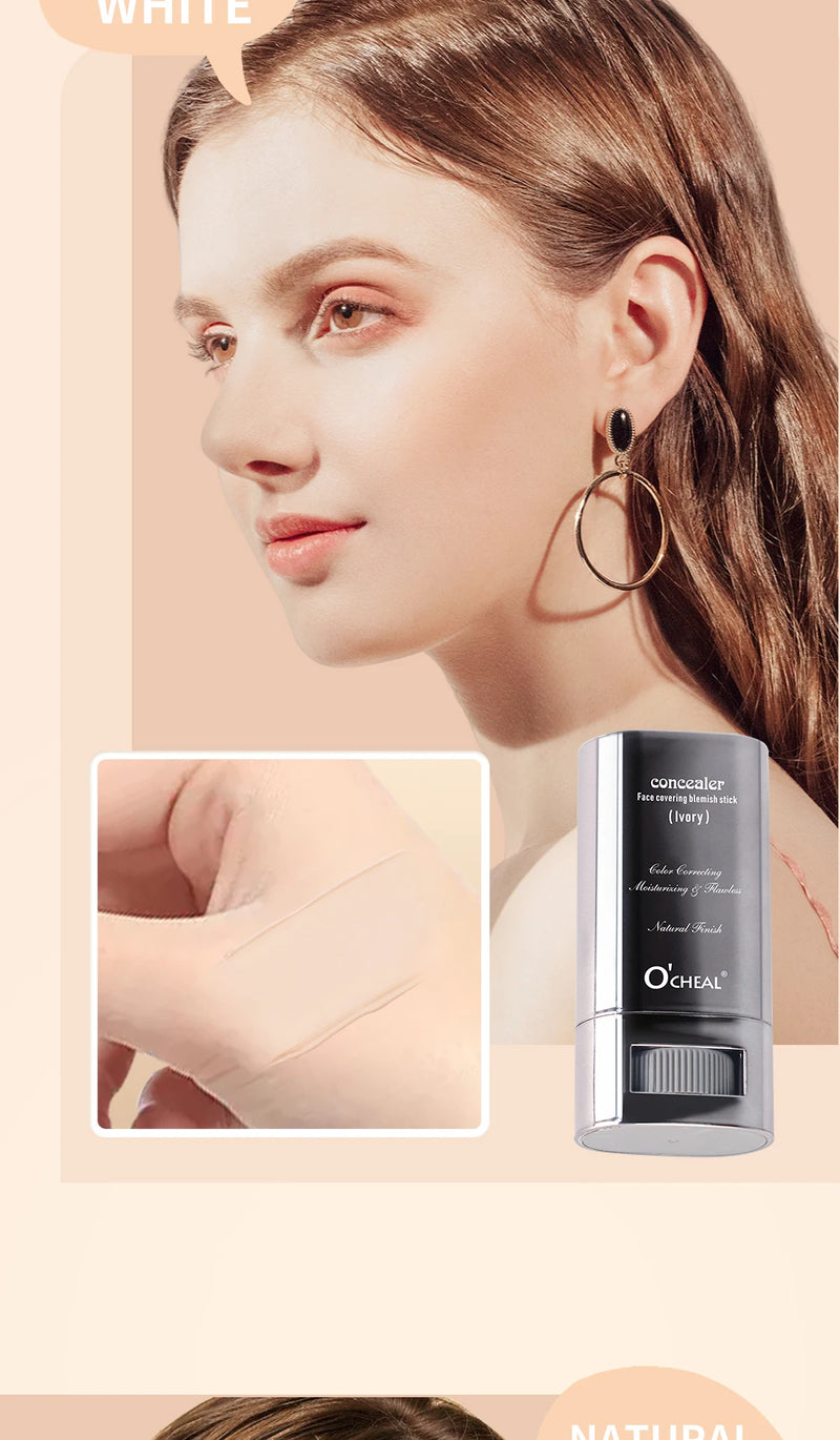 Ocheal Base Facial Contorno em Bastão Longa Duração Leve Iluminador em Bastão Corretivo Facial Contorno de Imperfeições Maquiagem de Beleza