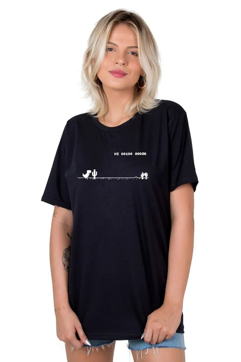 Game Dinosaur Google Goal C/Elastano-Unisex T-Shirt