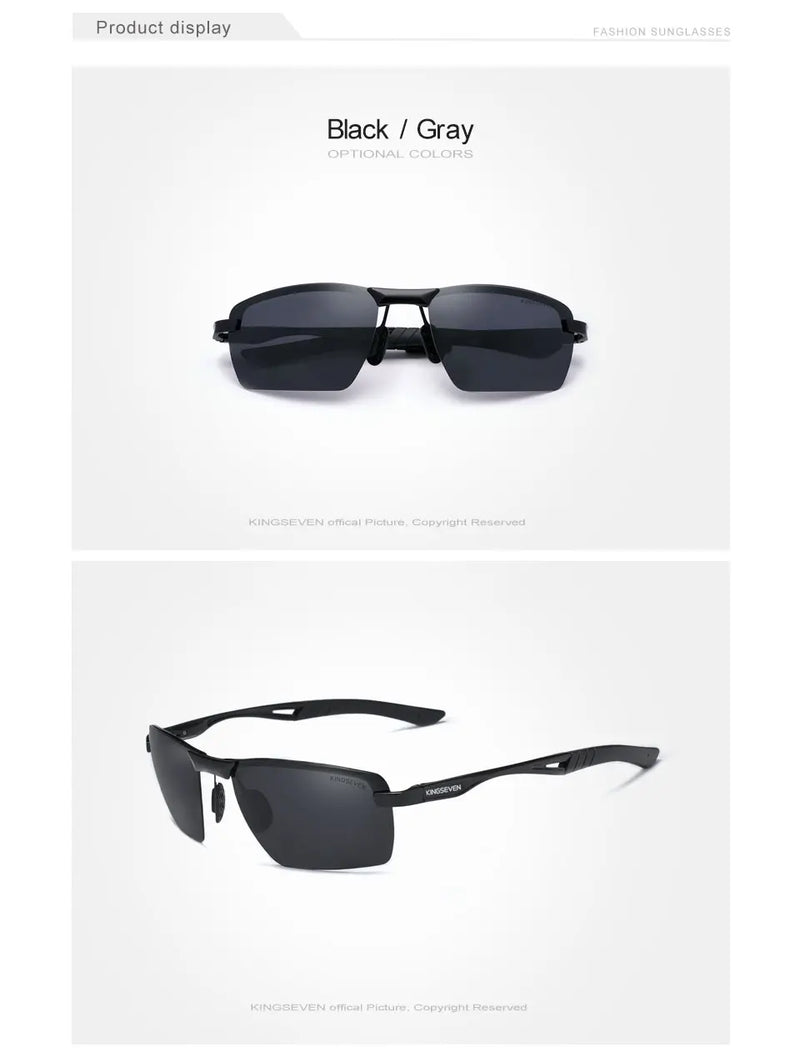 KINGSEVEN 2024 New Men's Polarized Sunglasses Aluminum Frame UV400 Sun Glasses Male Eyewear Driving Glasses