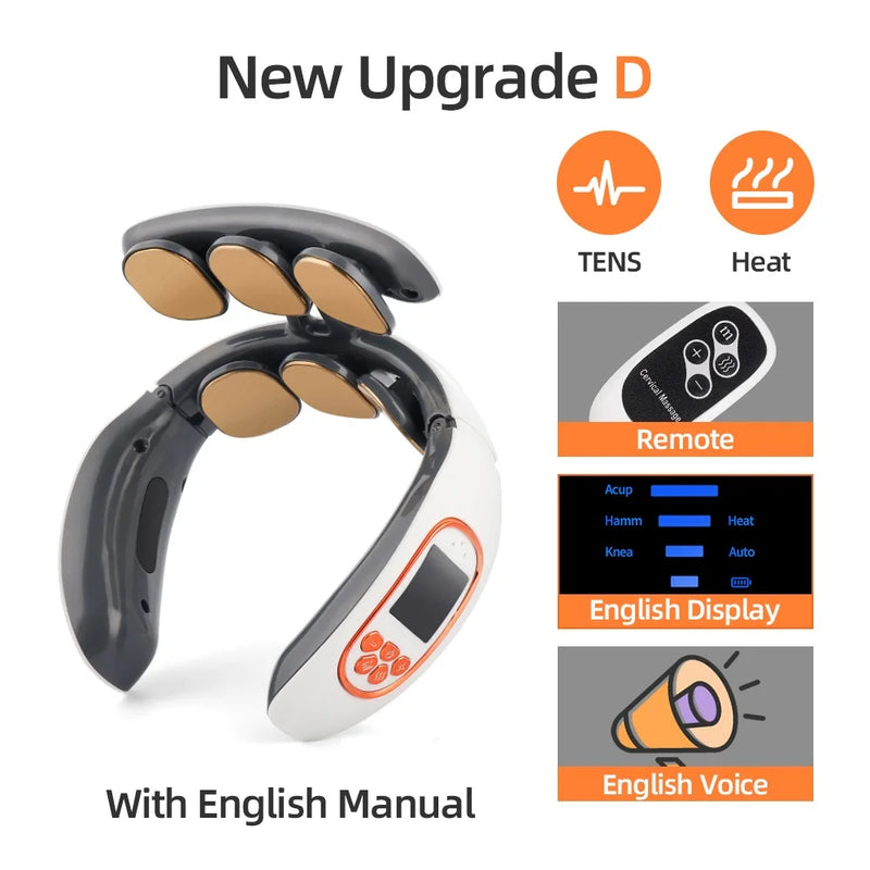 Massageador inteligente de pescoço e costas com 6 cabeças, massagem para ombros e pescoço, massageador cervical