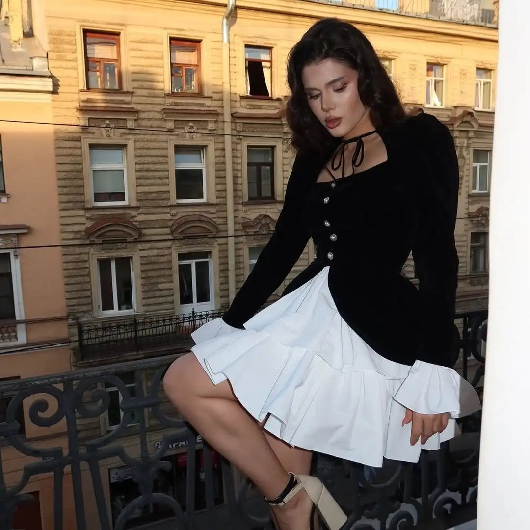 Solid Lace Flower Mini Skirt Women Chic Casual White Multi-layered A-line Short Skirts 2026 Lady Casual Daily Commute Outwear