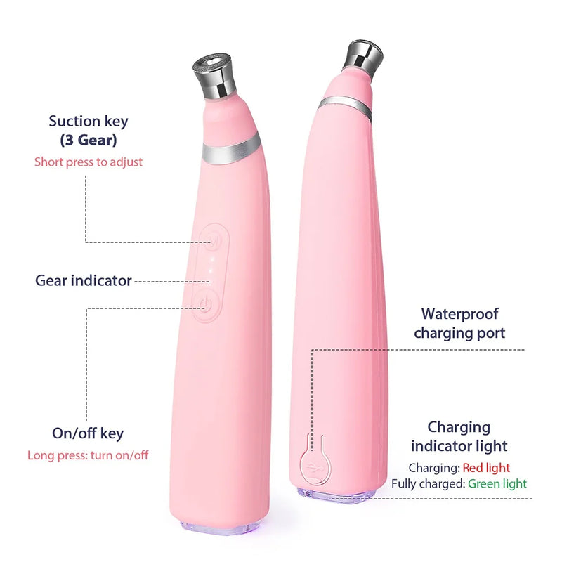 Máquina portátil de microdermoabrasão de diamante, dispositivo de peeling facial, esfoliação a vácuo, removedor de cravos com 4 pontas de peeling de diamante