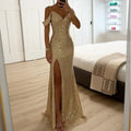 Summer Women Spaghetti Strap Solid Party Dress, 2024 V Neck Sequins Patchwork Maxi Dress, New Sexy Sleeveless Split Ladies Dress