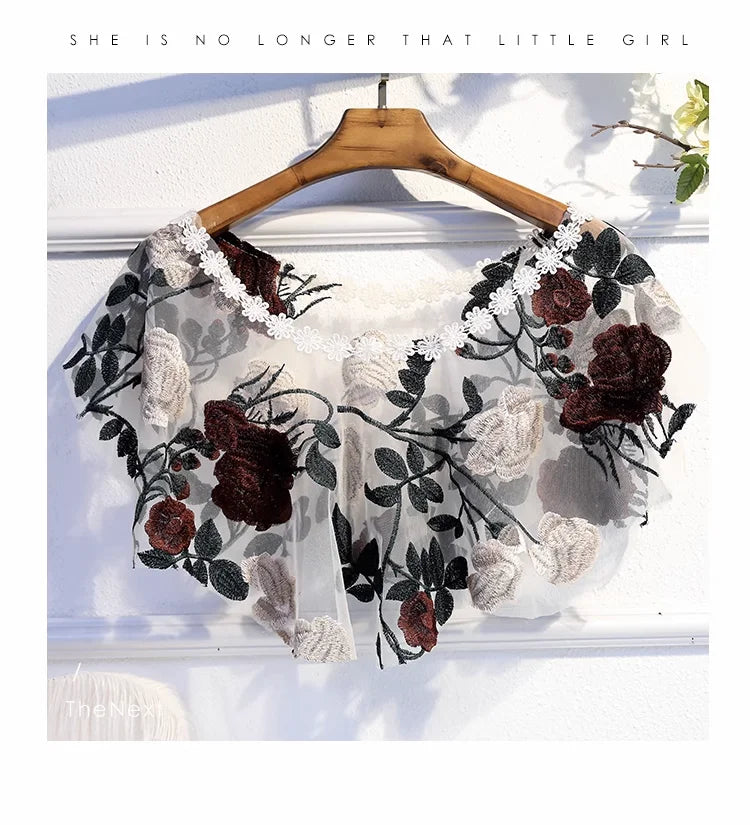 Capas elegantes femininas bordadas xale, capa solta, renda, bolero, acessórios, casacos, blusas de festa para meninas, pulôveres WZ2389
