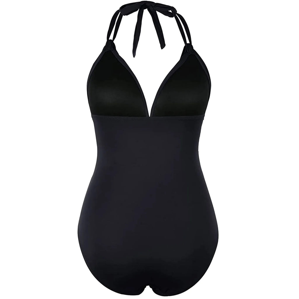 Women's One-piece With Chest Pad Without Steel Bra Swimsuit Solid Color   Swimsuit купальник женский nuevo en conjuntos a juego