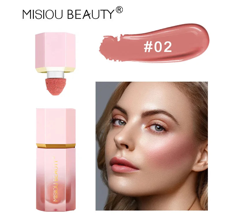 Blush líquido fosco em bastão, blush em creme de cor duradoura e fácil de usar para lábios e bochechas, corretivo à prova d'água e gloss labial.