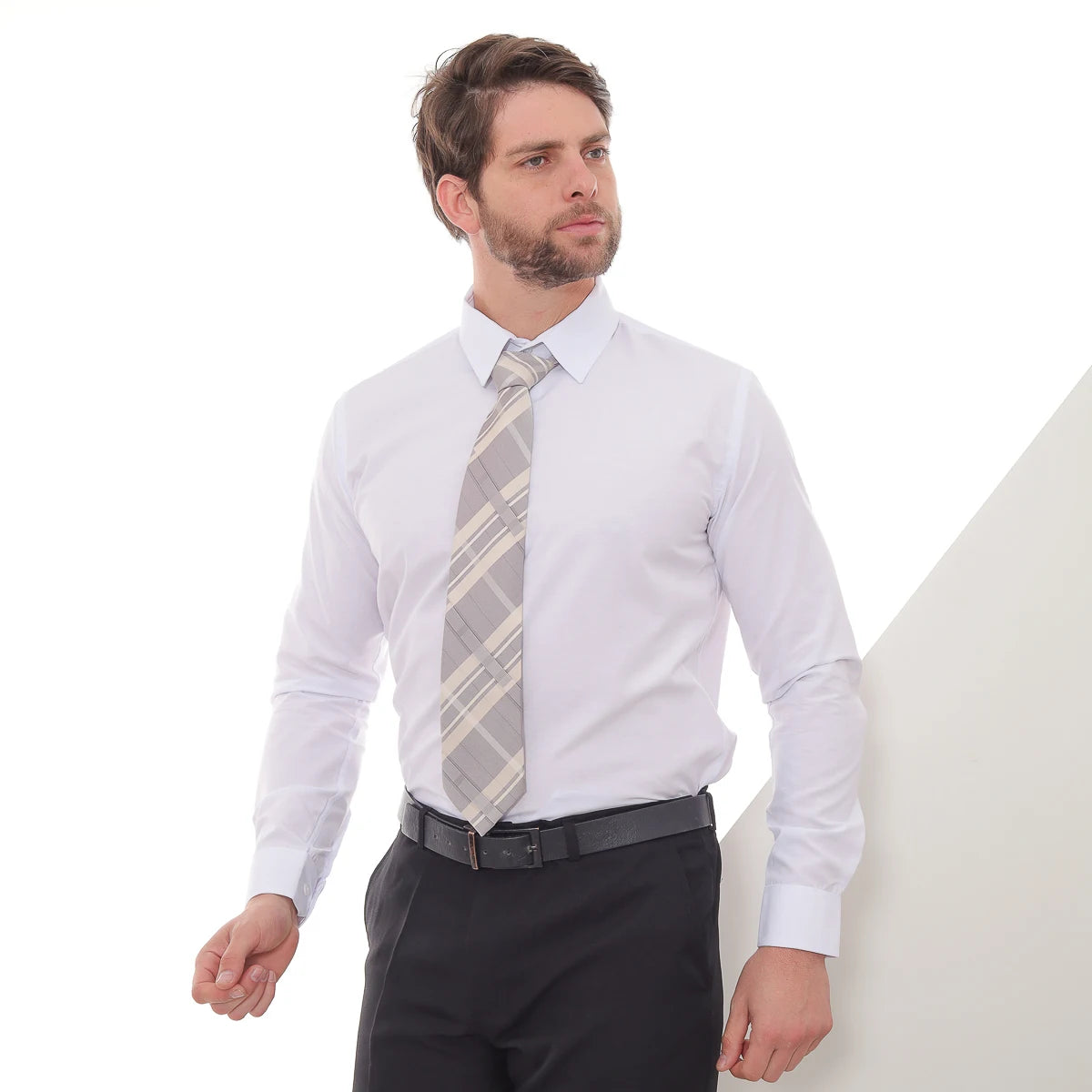 White Slim Long Sleeve Social Shirt