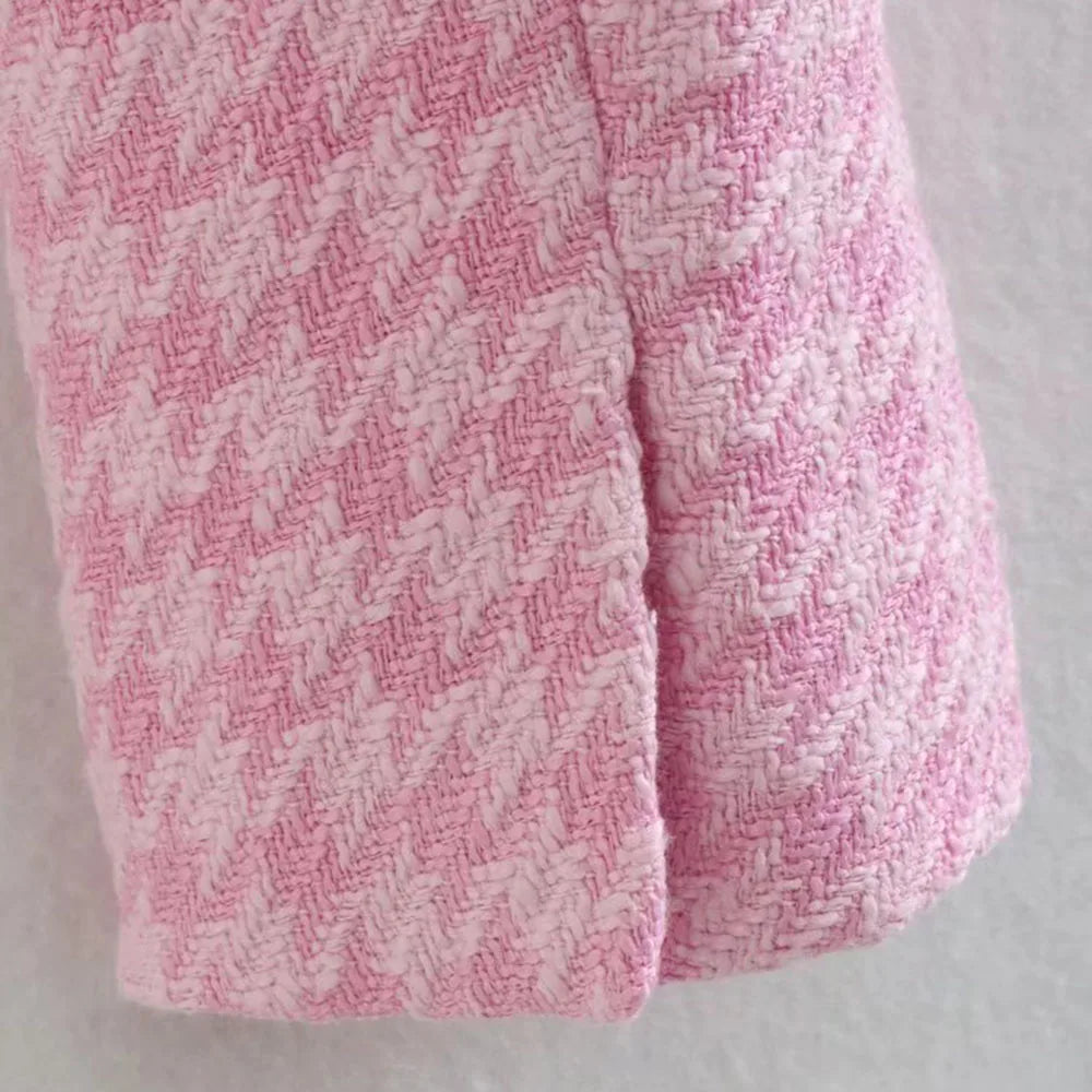 Conjunto de 2 peças de tweed Klacwaya, blazer chique, terno feminino, shorts, terno com shorts para mulheres, ternos femininos