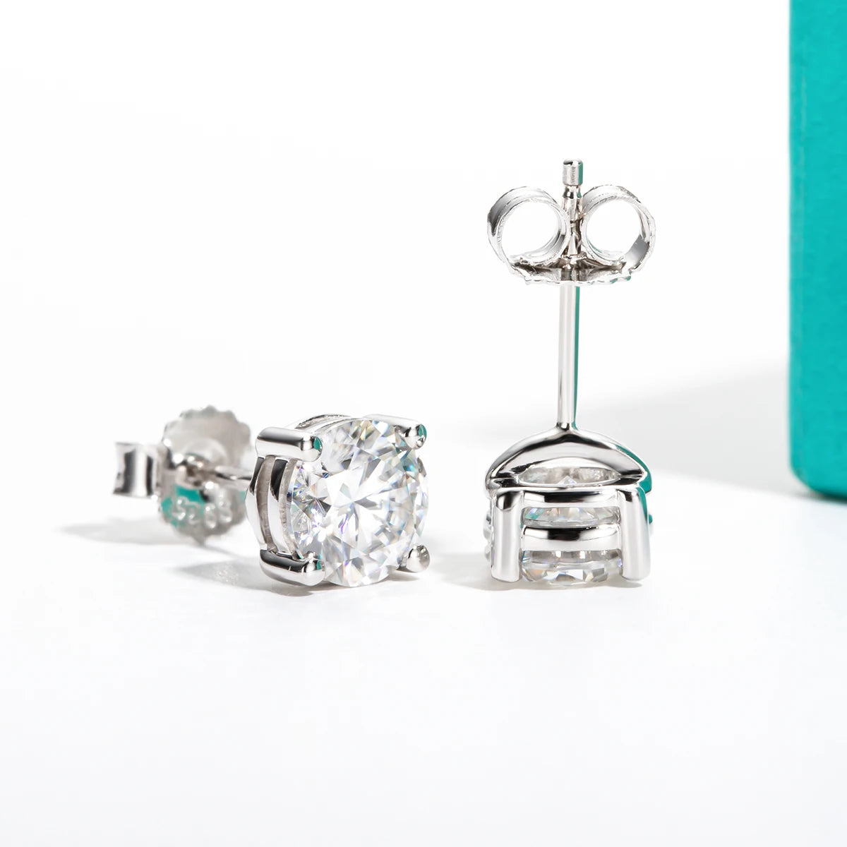 Anujewel 10k ouro 4/3/2/1.6/1/0.6ct moissanite brincos para mulheres real 10k ouro post anti-alergia brincos masculinos jóias - CRAVO ROSE