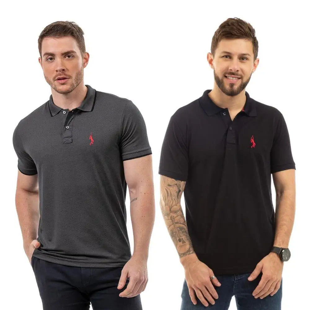 Kit 2 Shirt Men's Polo Shirt Casual Modern straight Style