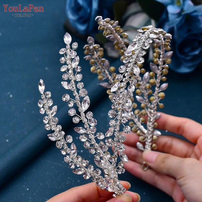 YouLaPan HP496 Rhinestone Bridal Headband Woman Headpiece Wedding Hair Accessories Bride Tiara Pageant Headdresses Wedding Tiara - CRAVO ROSE