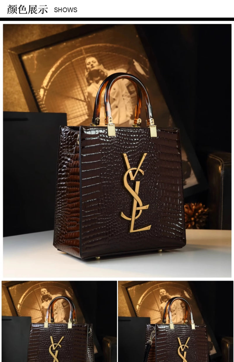 Genuine Leather Women Handbags Alligator Pattern Large Capacity Tote Bag Fashion Mother Bag 2025 New All-match Portable Bags