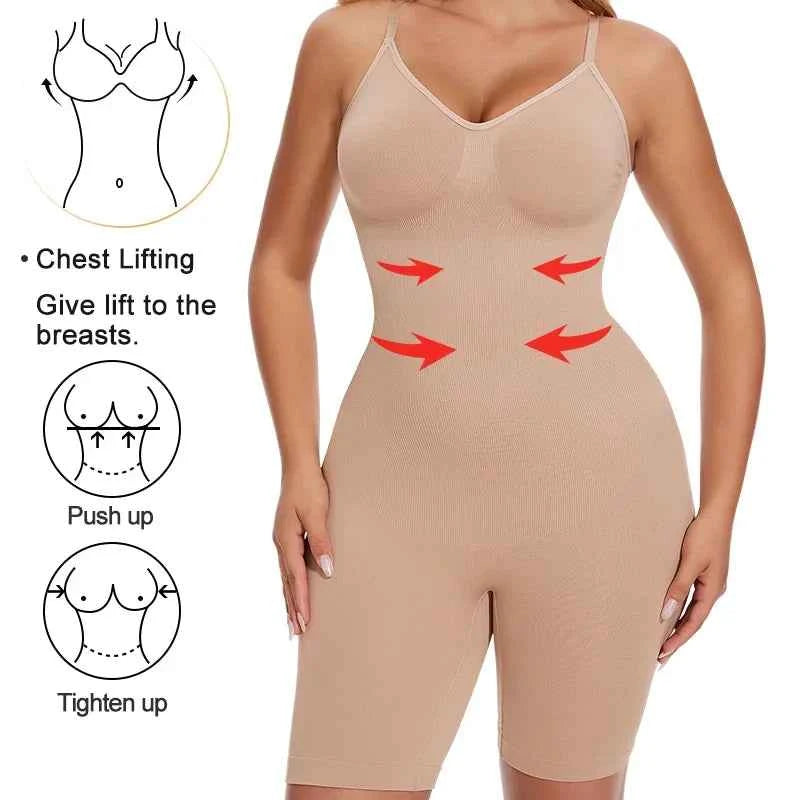 SLIMBELLE Women's Full Body Shaper Bodysuits Tummy Control Butt Lifter Slim Underwear Shapewear Thigh Slimmer Shorts One-Piece