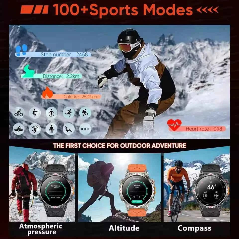 2025New Military T-Rex3 Ultra GPS SmartWatch Built in GPS Compass Altimeter Barometer 5ATM Waterproof 650mAh Sports Bracelet Men