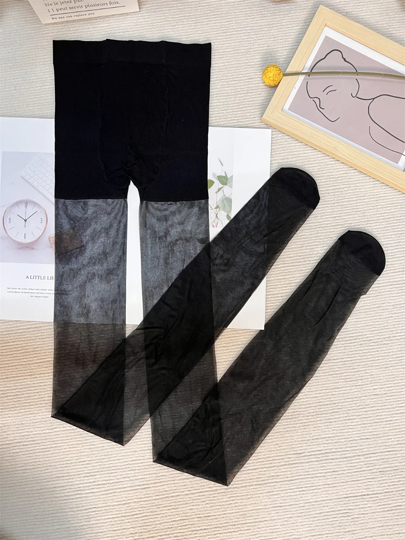 Meias pretas sensuais femininas, meias-calças de bolinhas, meias altas justas e elásticas para mulheres, lingerie erótica