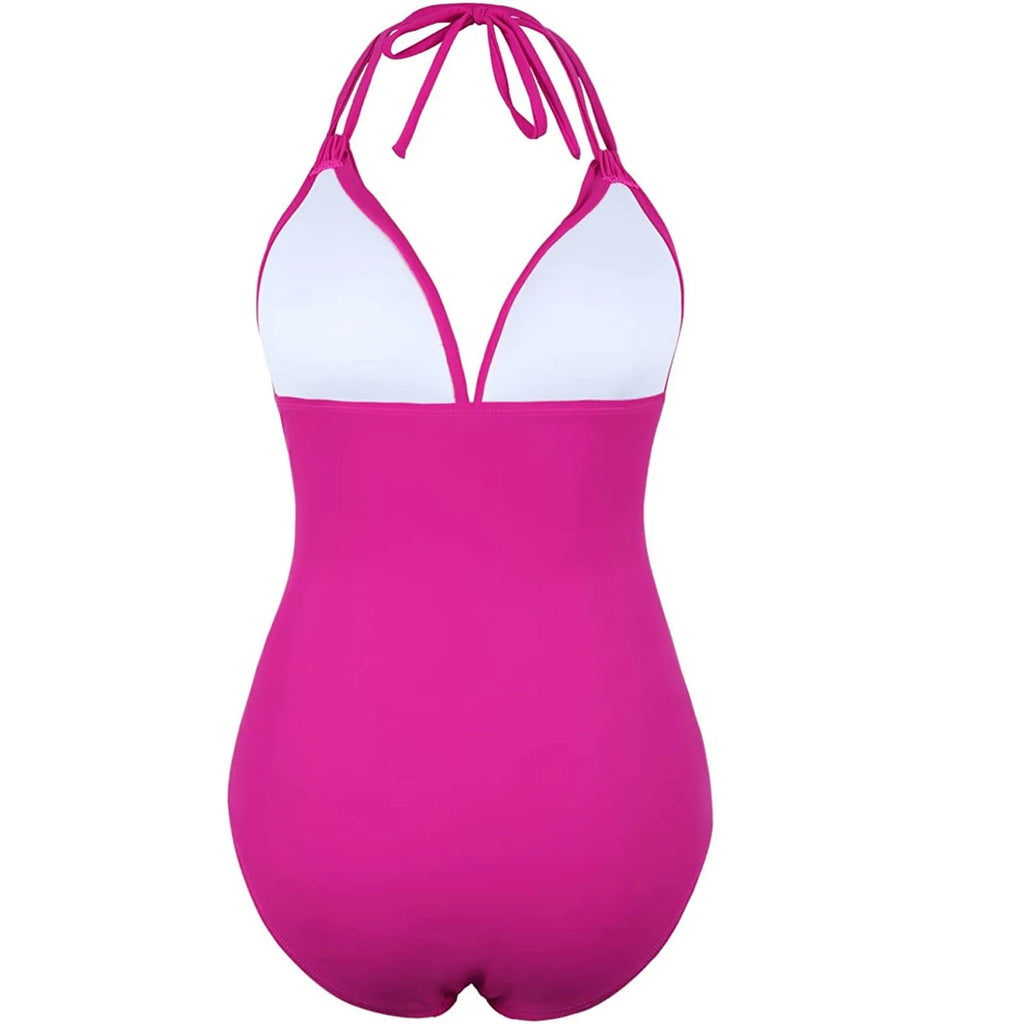 Women's One-piece With Chest Pad Without Steel Bra Swimsuit Solid Color   Swimsuit купальник женский nuevo en conjuntos a juego
