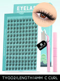Kit de cílios postiços GROINNEYA faça você mesmo, cílios de manga de 10 a 18 mm, bandeja mista, conjuntos de cílios individuais, kit com cílios postiços faça você mesmo