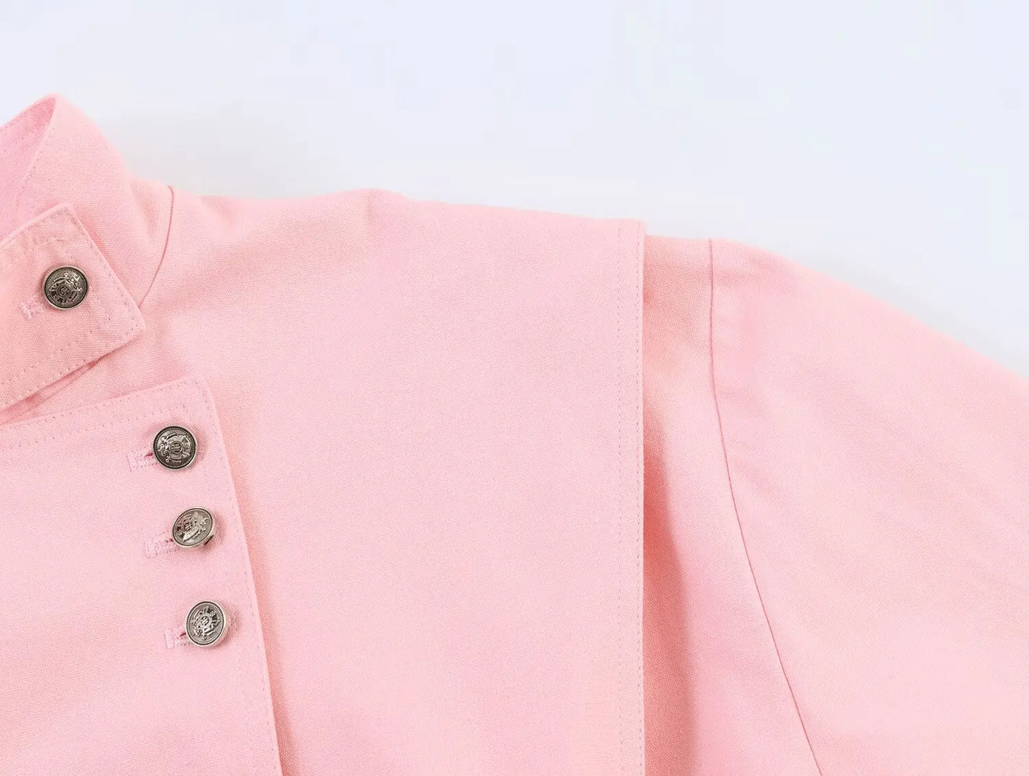 TFMLN Women Pink Stand-up Collar Jacket 2026 Trendy High Street Elegant Single-breasted Loose Coat Female Chic Outerwear ﻿