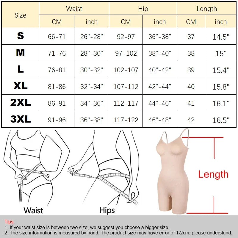 SLIMBELLE Women's Full Body Shaper Bodysuits Tummy Control Butt Lifter Slim Underwear Shapewear Thigh Slimmer Shorts One-Piece