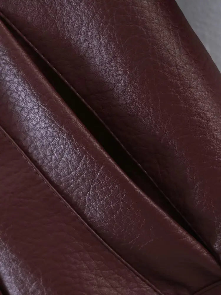 Fashionable High-Quality Zipper Three-Color Leather Jacket Women's Premium Style Small Fragrance Wind Summer Outerwear