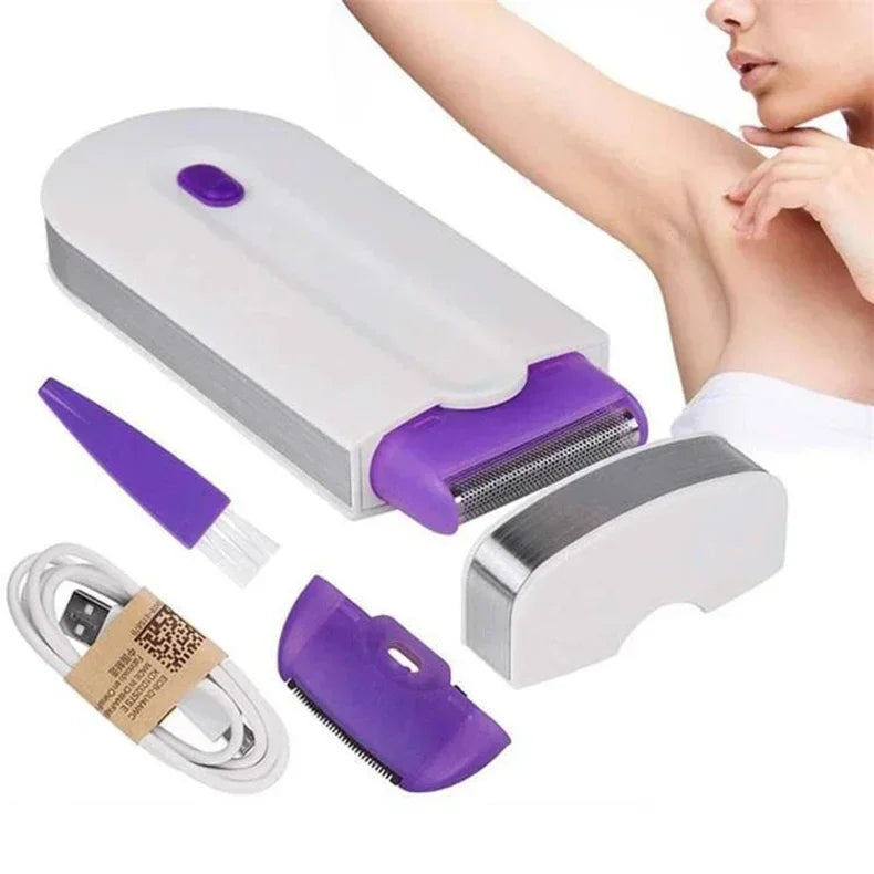 Depilador elétrico Barbeador elétrico Mini recarregável Remove pelos sem dor Depilador facial para rosto e corpo